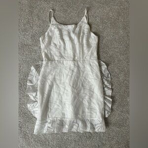 White floral mini dress